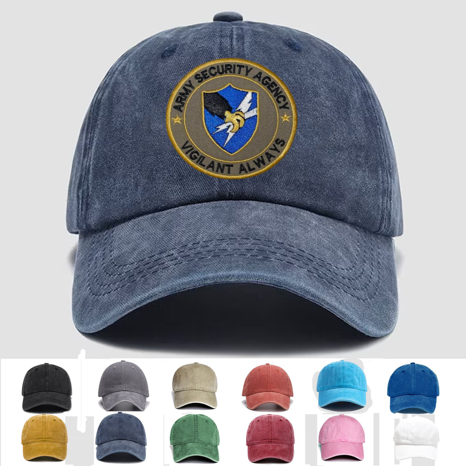 Custom Embroidered US Army ASA Army Security Agency “Vigilant Always”, Gift Idea
