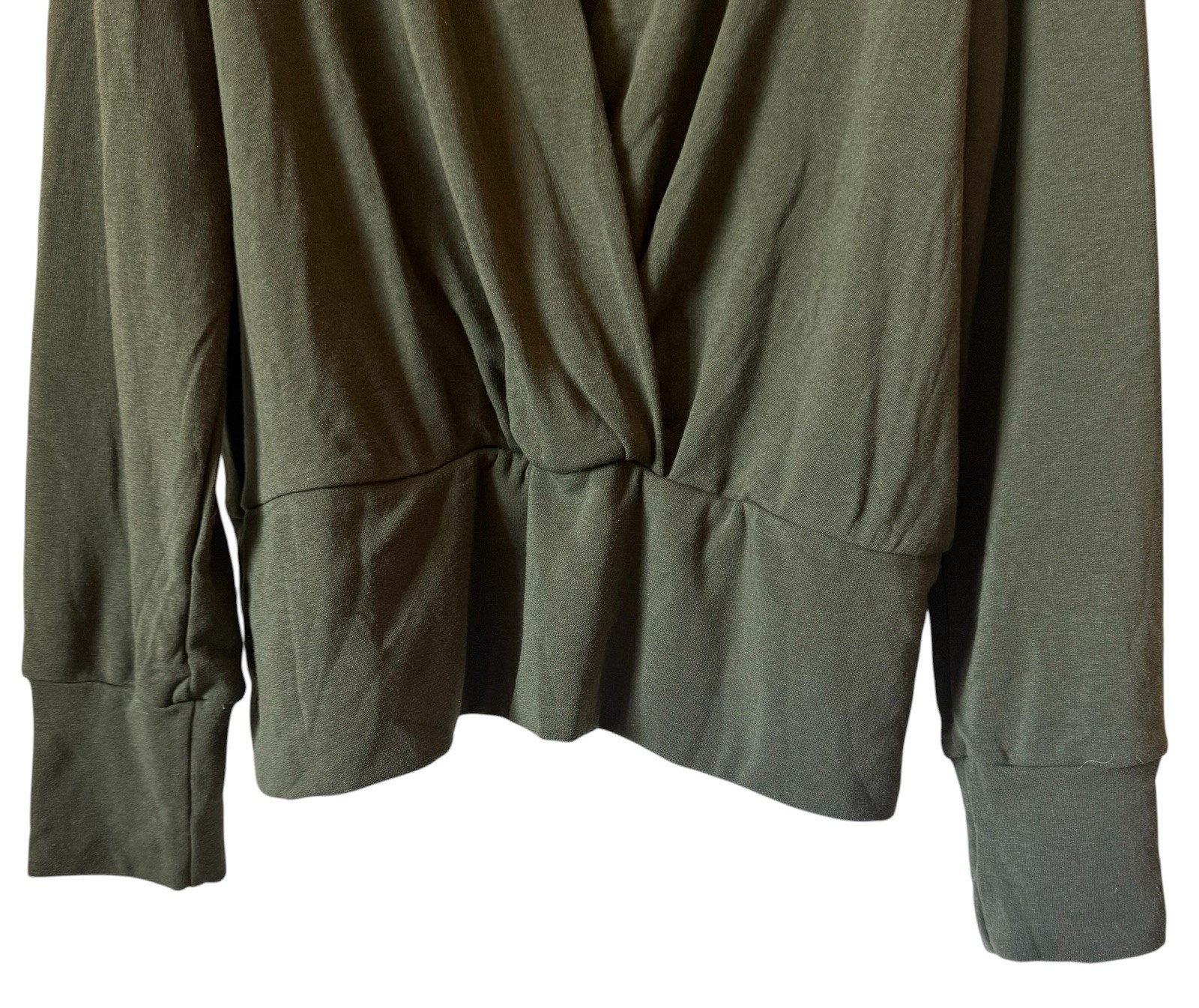 OGLmove Women’s Surplice Wrap Long Sleeve Top Eco Mousse Green Size 2XL NWT