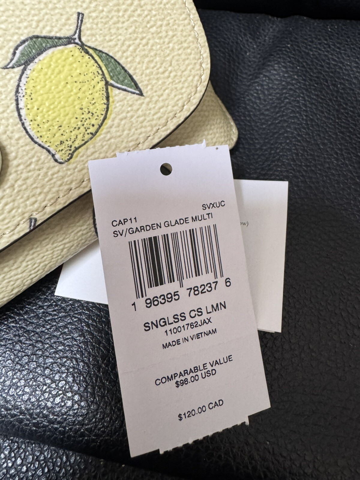 NWT Coach Sunglass Case With Lemon Print CAP11 in Garden Glade Multi