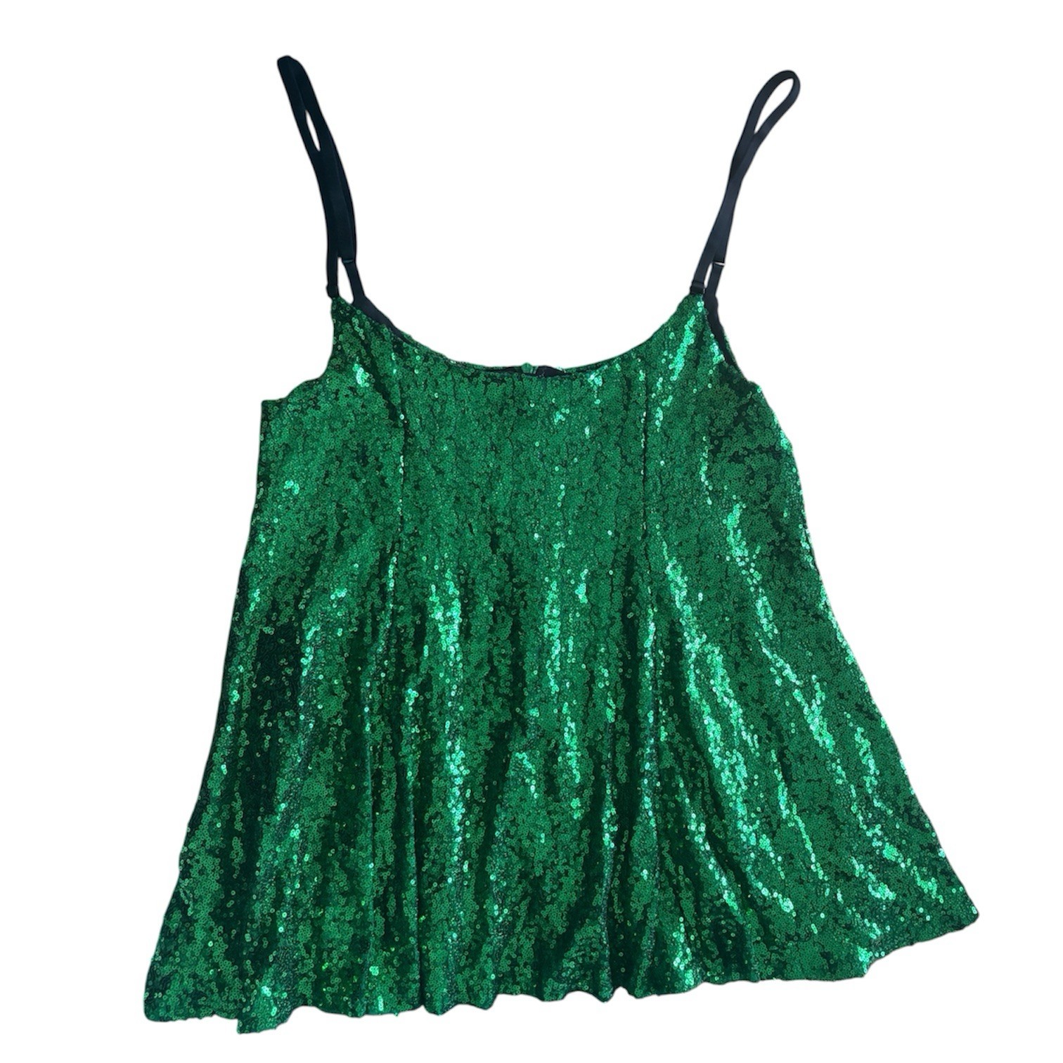 Dazzling Emerald Green Sequin Cami – Size Medium