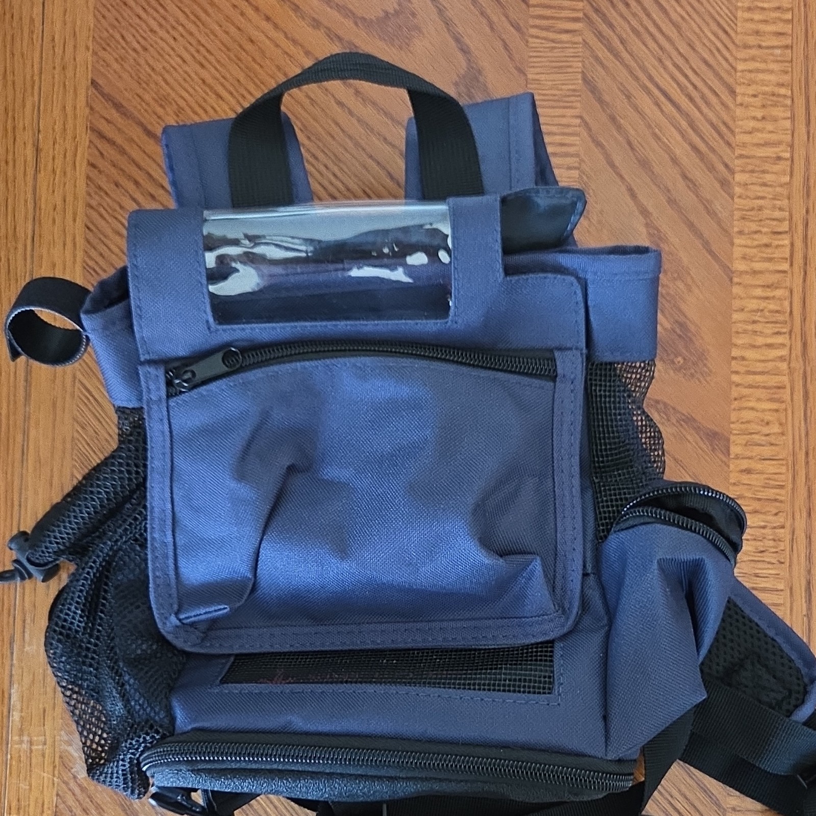 Inogen backpack Blue Backpack Solid Zip Closure Multi-Pocket Adjustable Straps