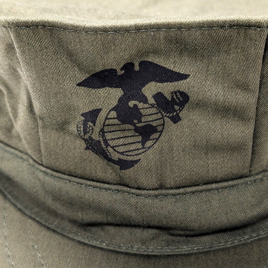 USMC OD Green 8-Point Cover – Marine Corps 1960’s Sateen Utility Cap – USA