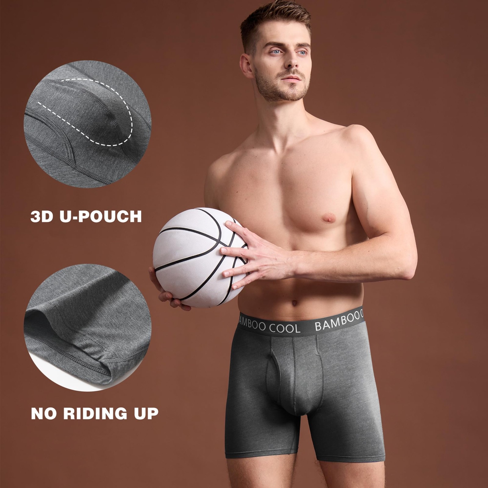 BAMBOO COOL Men’s Ultra ComfortSoft Underwear, Medium, 01-assorted (7 Pack)
