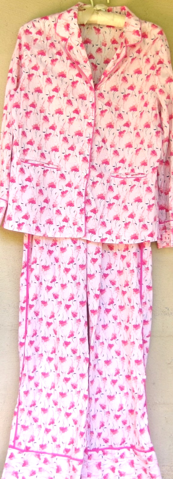 Crown & Ivy Pink Floral Watercolor-inspired Lawn Cotton Pajamas Small