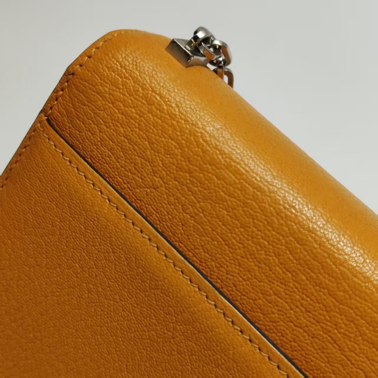 Hermes Verrou Mini 17 Chevre Mysore Soleil 9H Yellow Silver Hardware PHW Auth
