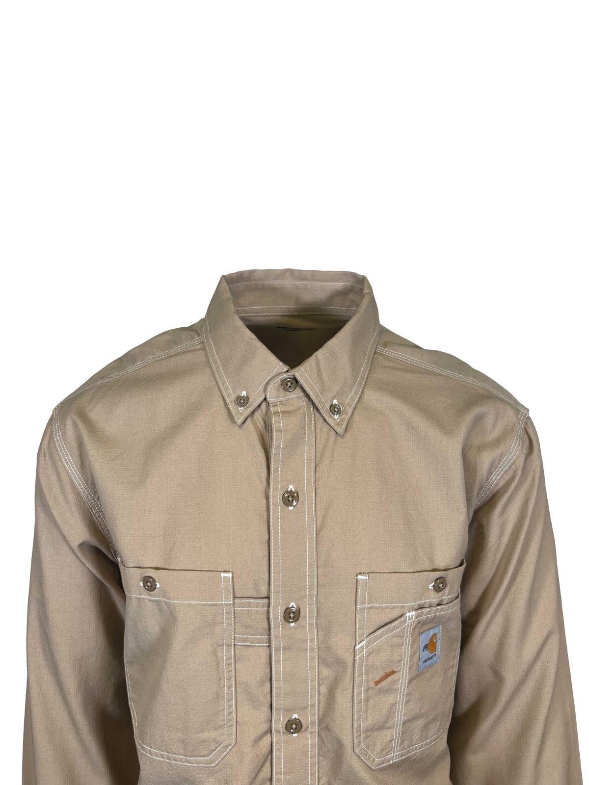 Carhartt FR Men’s Dark Khaki Shirt Flame Resistant Long Sleeve Lightweight (S04)