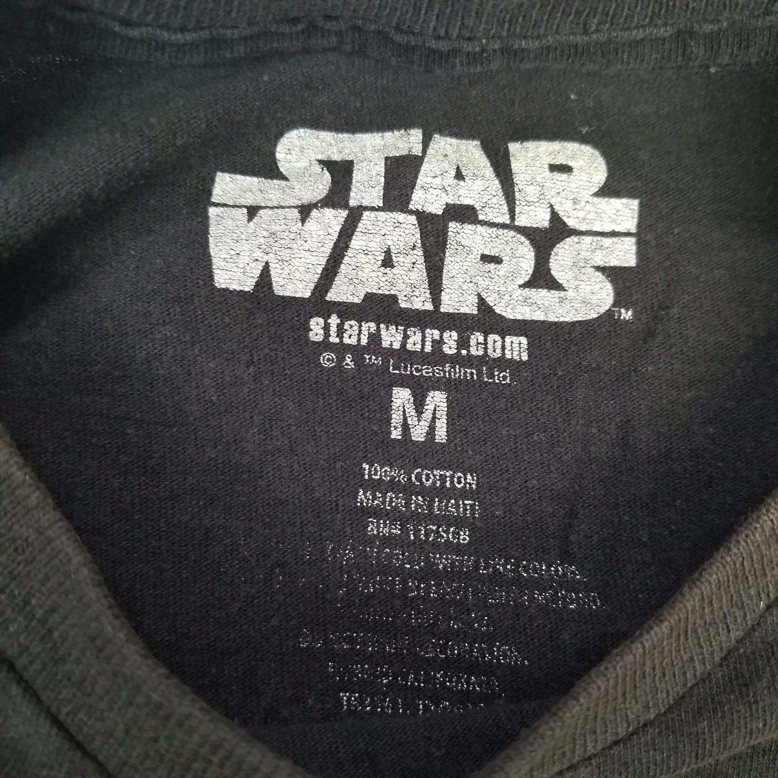 Star Wars Boys Black Darth Vader Graphic Shirt Size Medium Short Sleeve Licensed