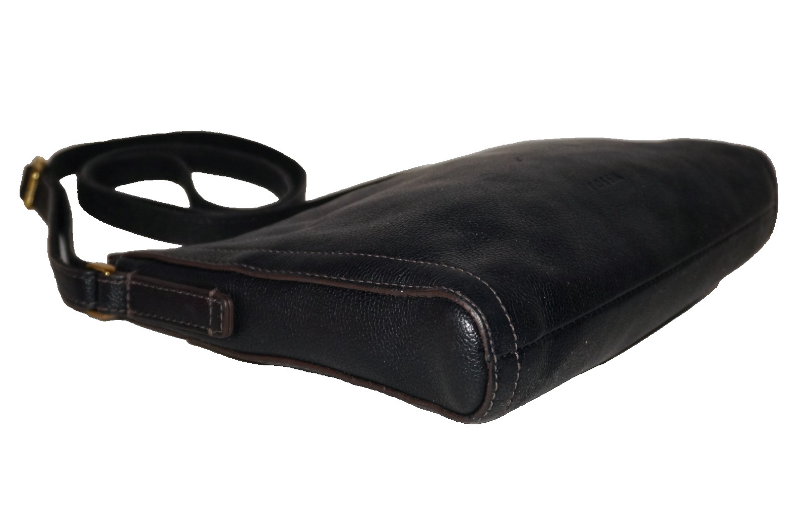 FOSSIL Small Black Leather #SHB2057 Slim Crossbody Shoulder Bag 7×9