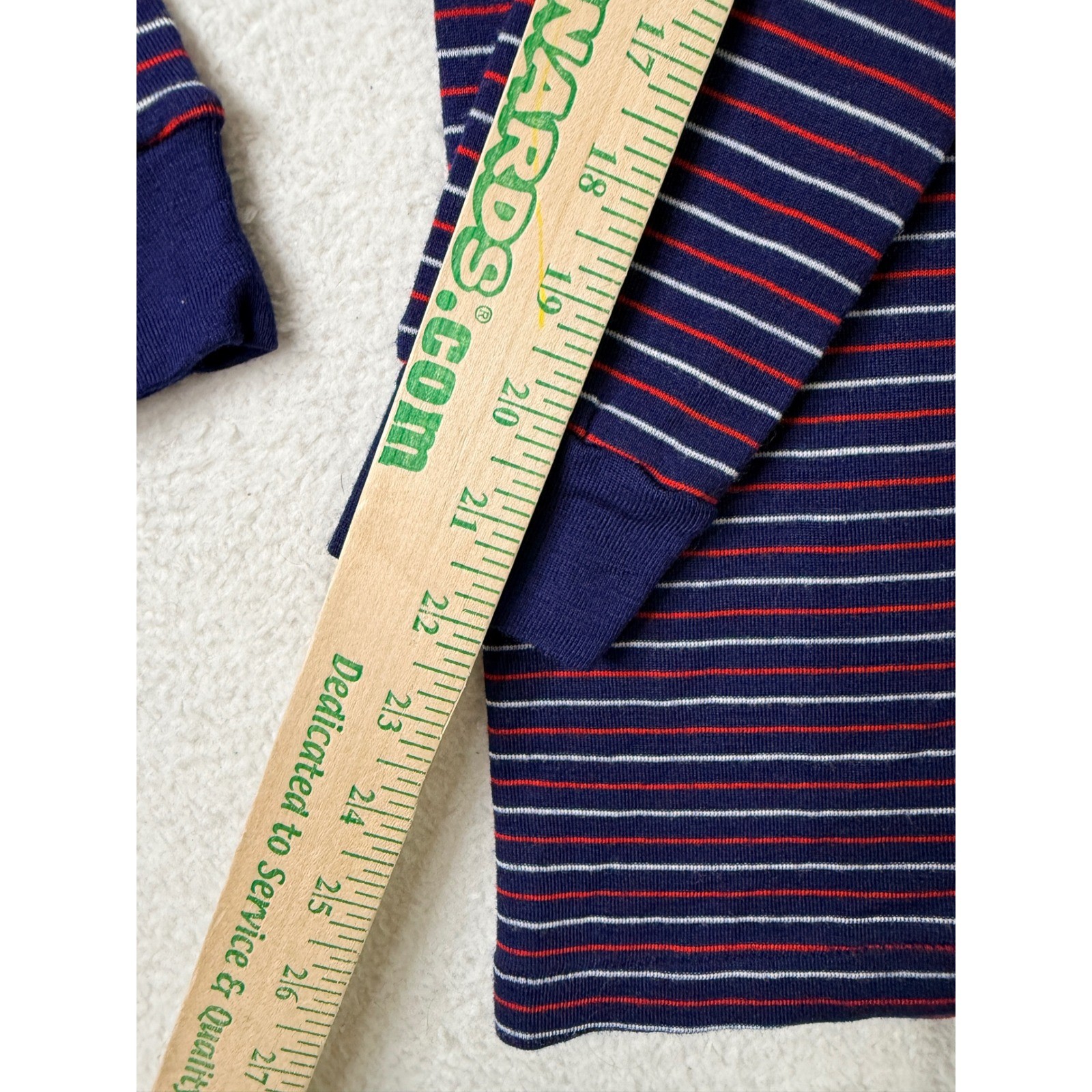 REI Vintage Meraklon Polypropylene Base Layer Top S Navy Red Striped Gorpcore