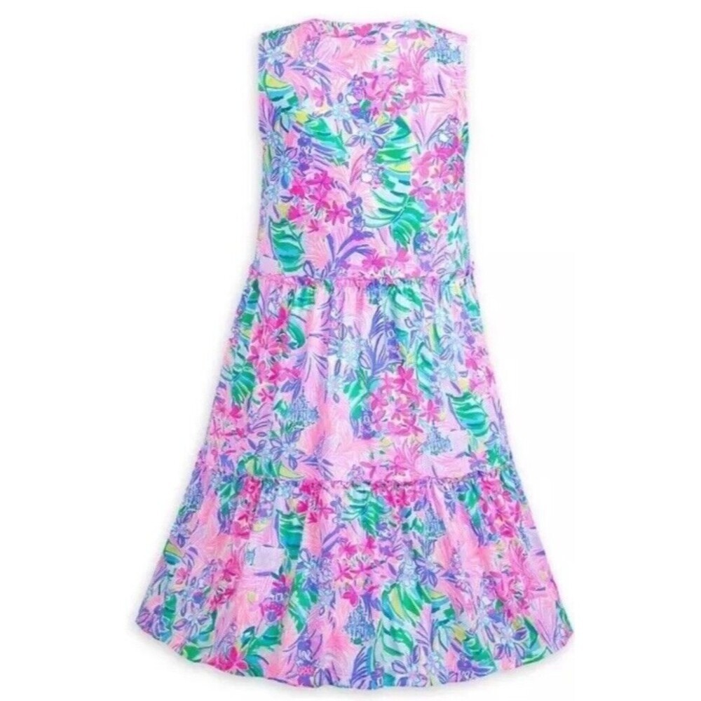 Disney Parks Lilly Pulitzer Dress XLarge XL Lorina Tiered Flowy Minnie Dai…
