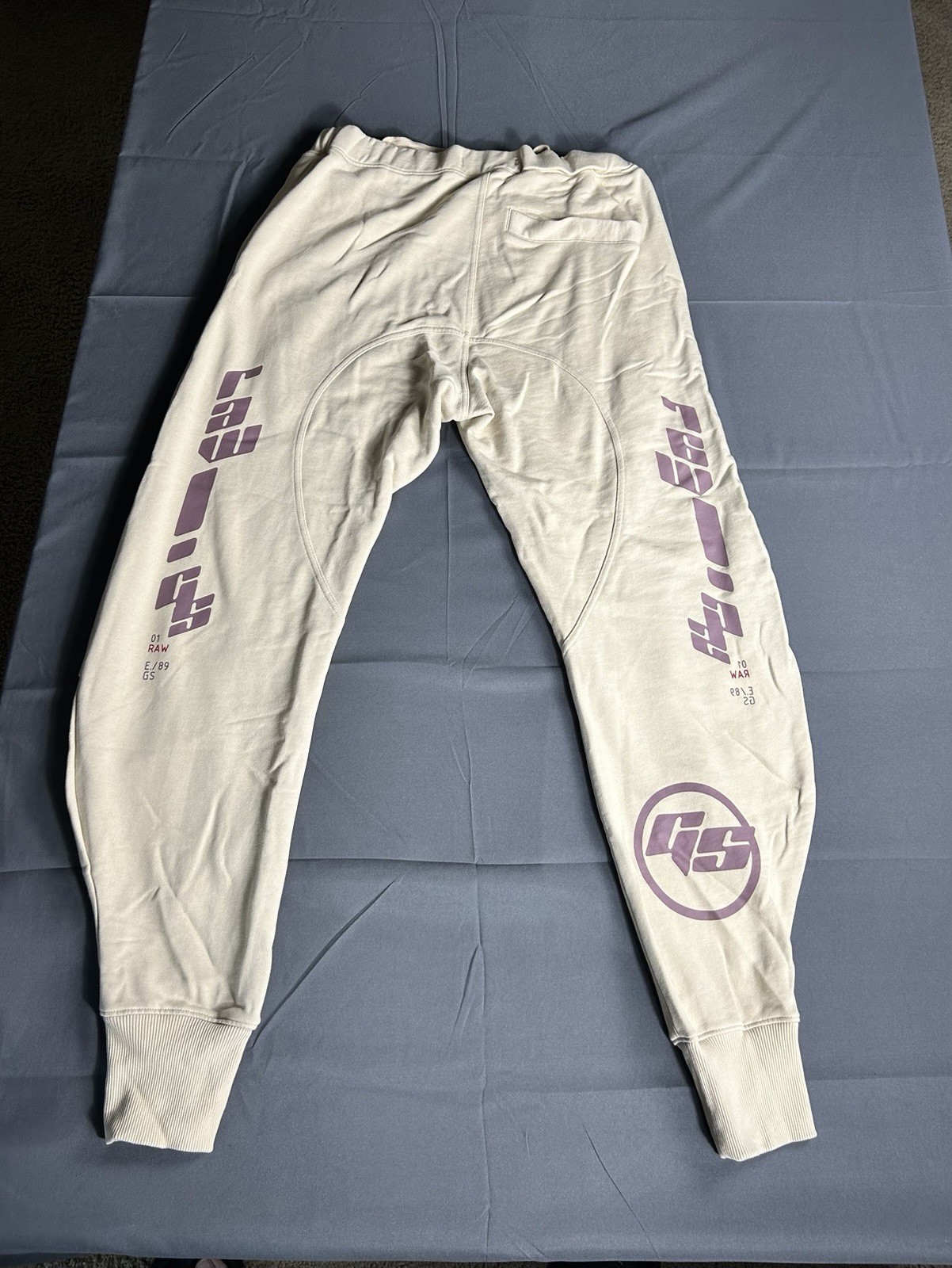 G-Star RAW Men’s Jogger Pants M Regular Beige/Purple Cotton Graphic Drawstring