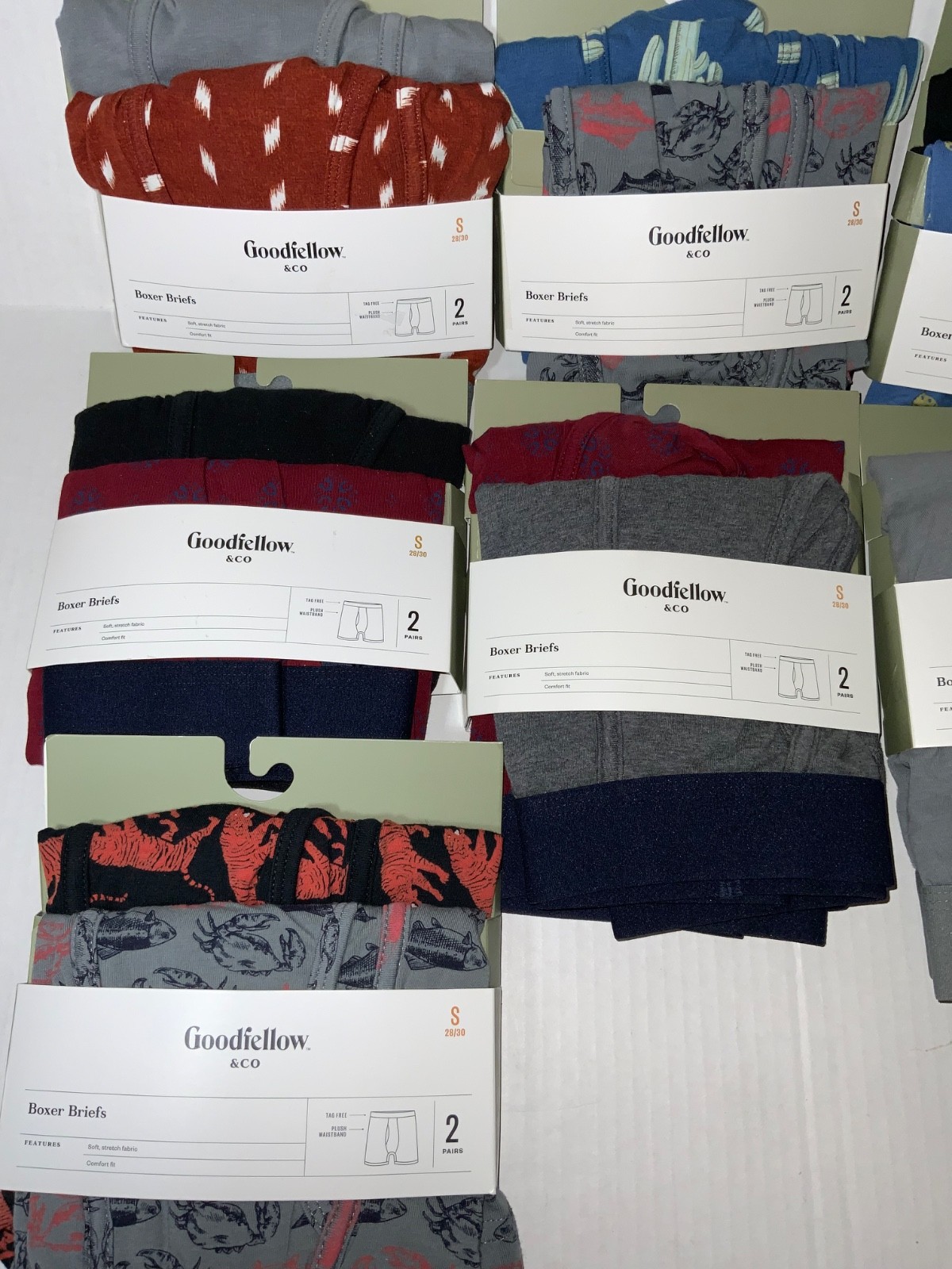 BOXER BRIEFS 2pk Choice solids & prints SOFT STRETCH KNIT fabric Goodfellow & Co