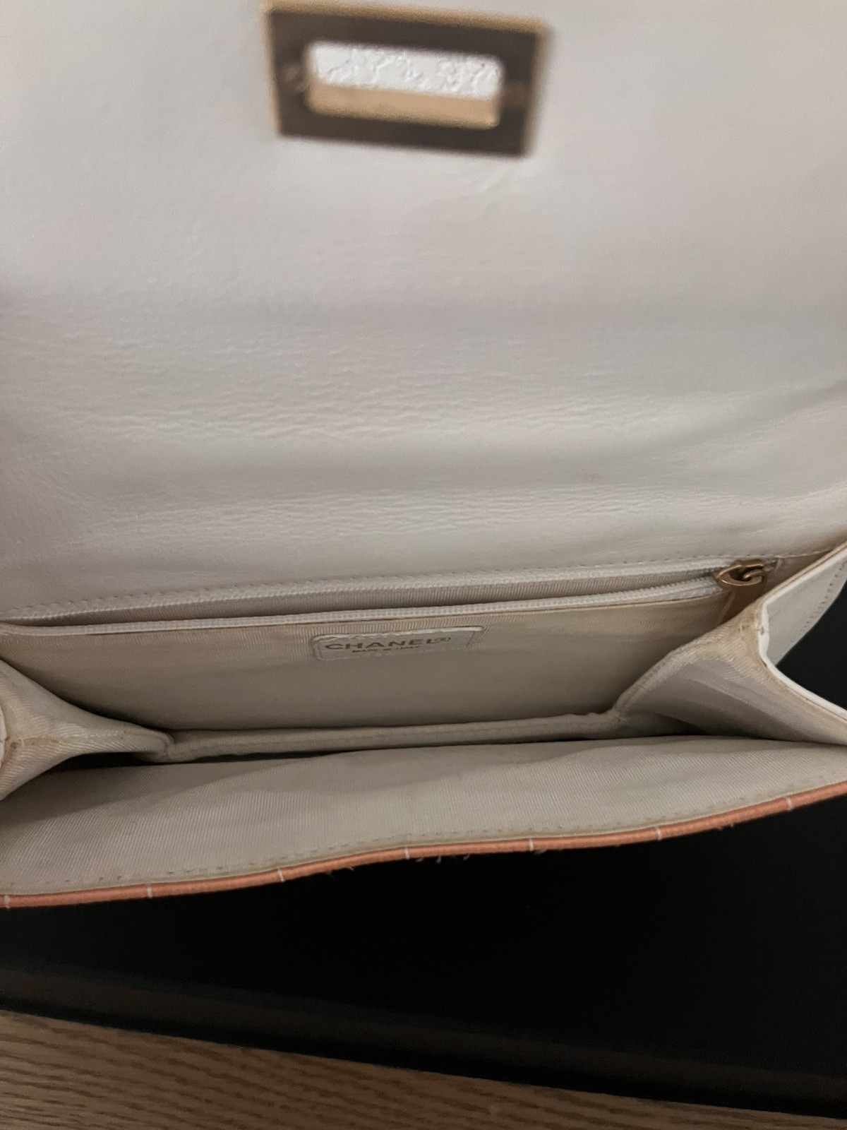 CHANEL Vintage Peach Pink Satin Chocolate Bar Flap shoulder bag