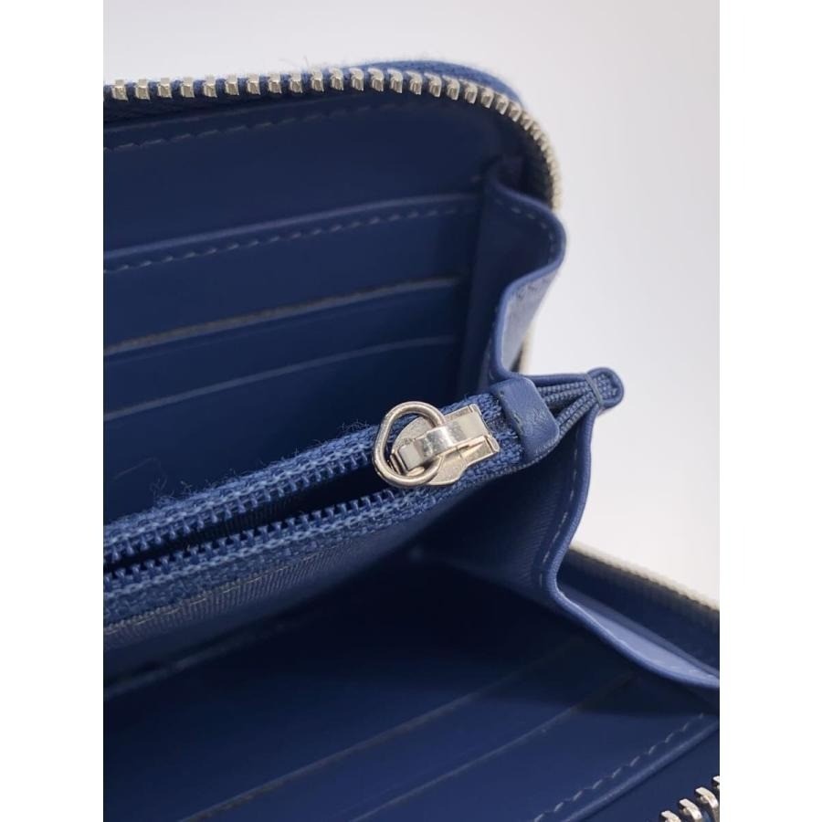Authentic Chanel Deauville Line CoCo Mark Tweed Long Wallet Round Zipper Indigo