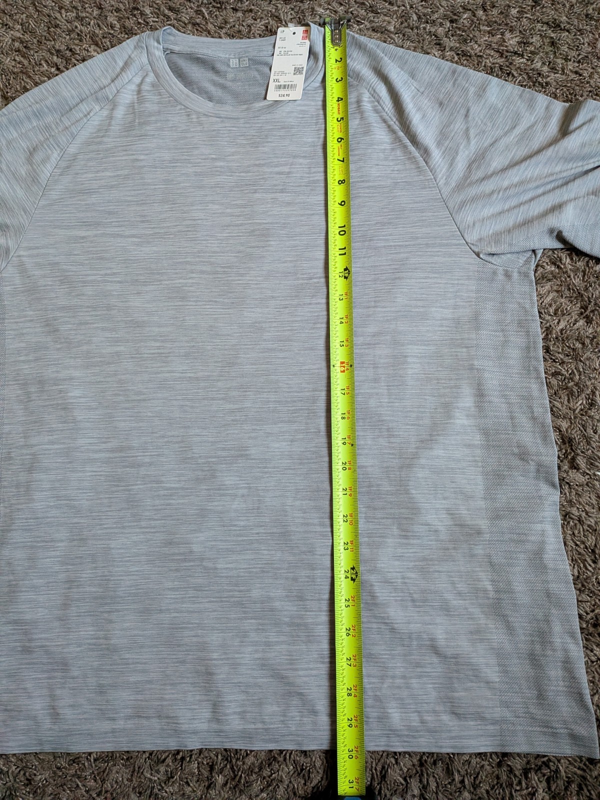 NWT Uniqlo Dark Gray + Gray Heather Dry-Ex Performance Shirts Lot of 3 Men’s XXL
