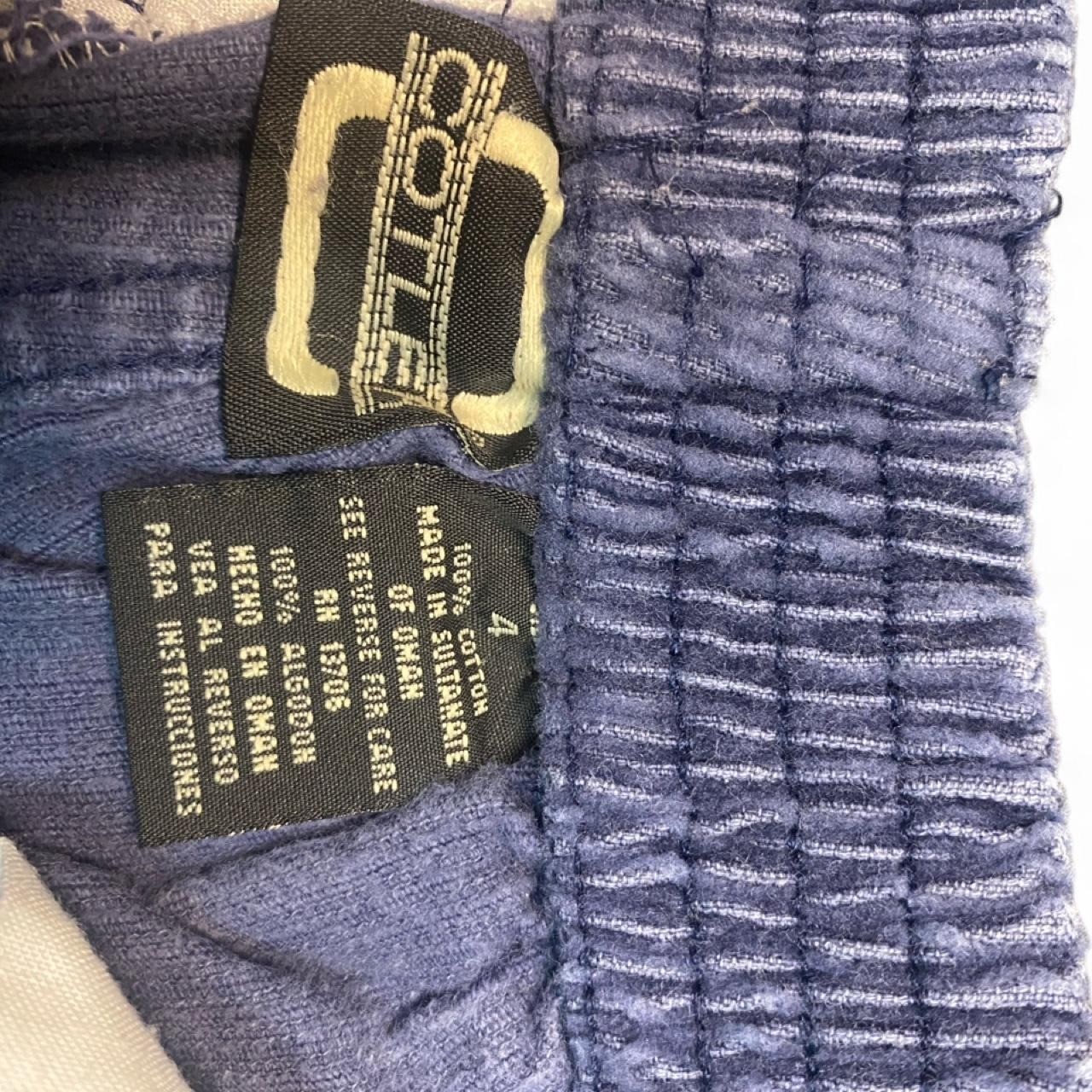 Blue corduroy cotton pants with vertical stripes, size 4