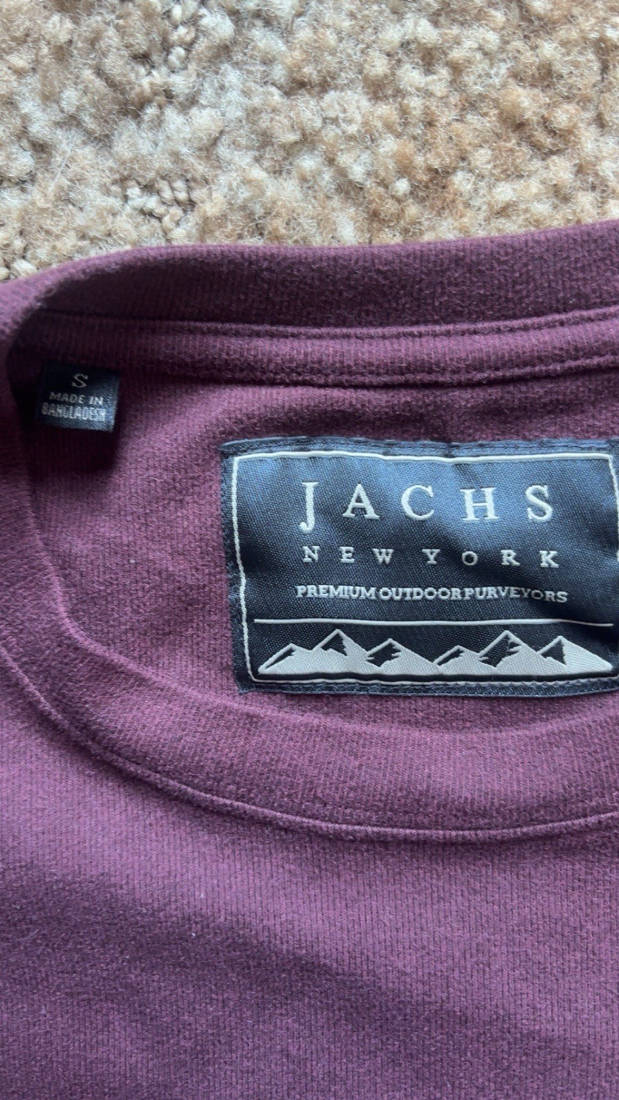 JACHS New York Men’s Crew Neck Knit Pullover Sweater Burgundy S