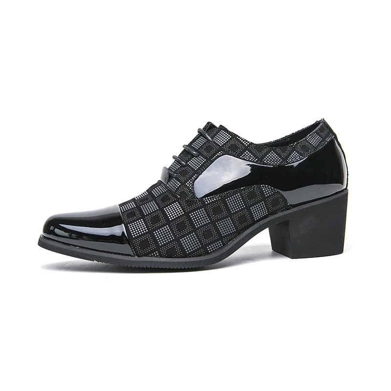 With 6 Cm Heel Extra Height Business Formal Pointed Leather Shoes for Men