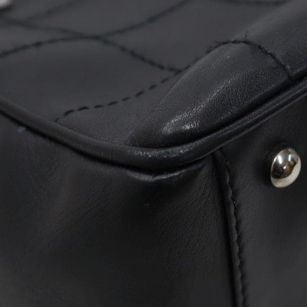 Chanel Choco Bar Handbag Leather Black Shoulder Bag Series 7