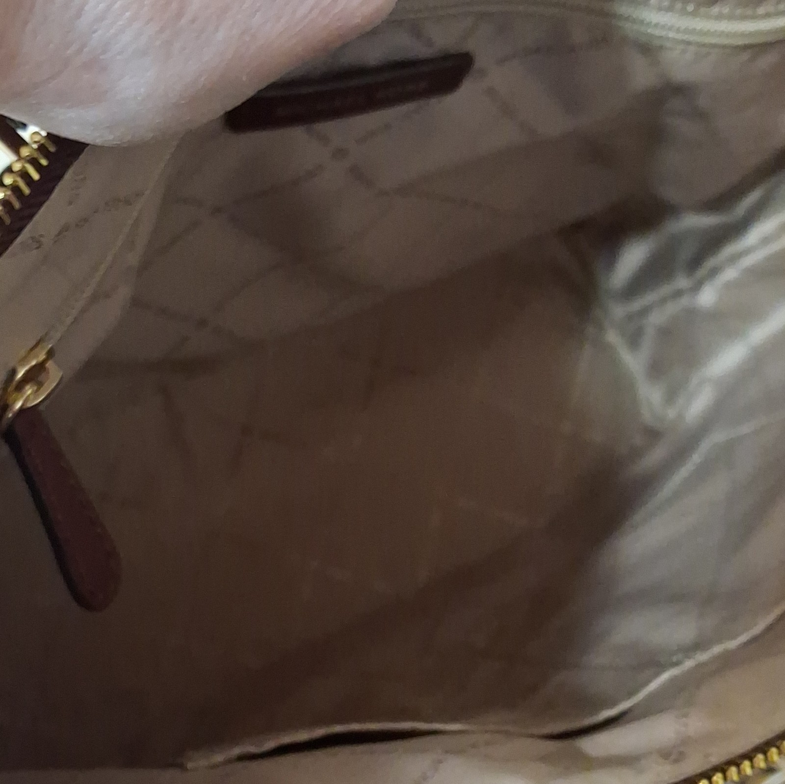 Michael Kors Burgundy Charlotte Large Tote Bag Zip Top Gold Hardware Charm