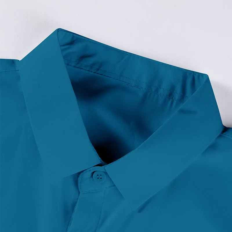 Mens Business Casual Solid Color Short Sleeve Summer Shirt No Iron Beach Gift