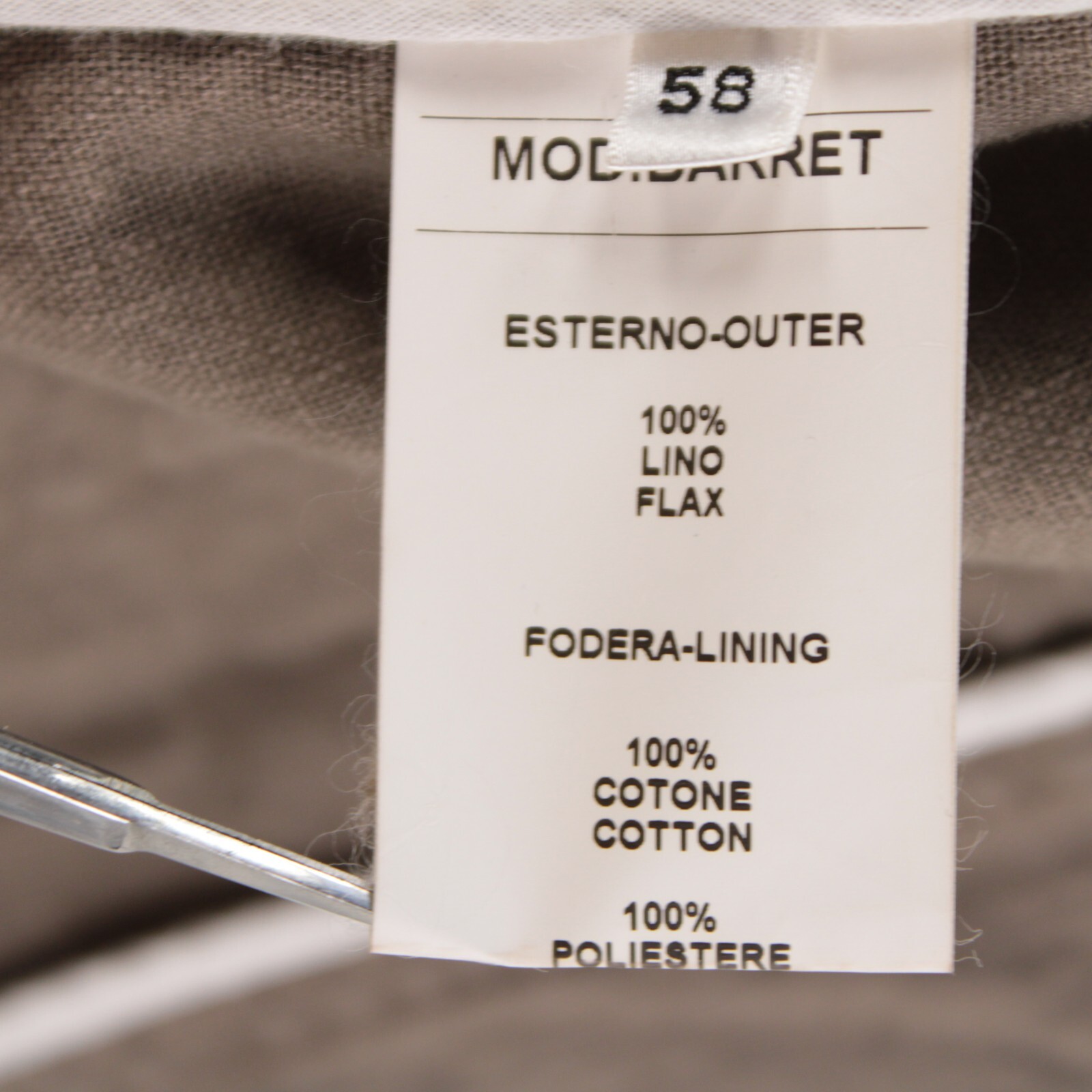 Waterville NWT 100% Linen Overshirt Size 58 (3XL US) Barret In Solid Brown