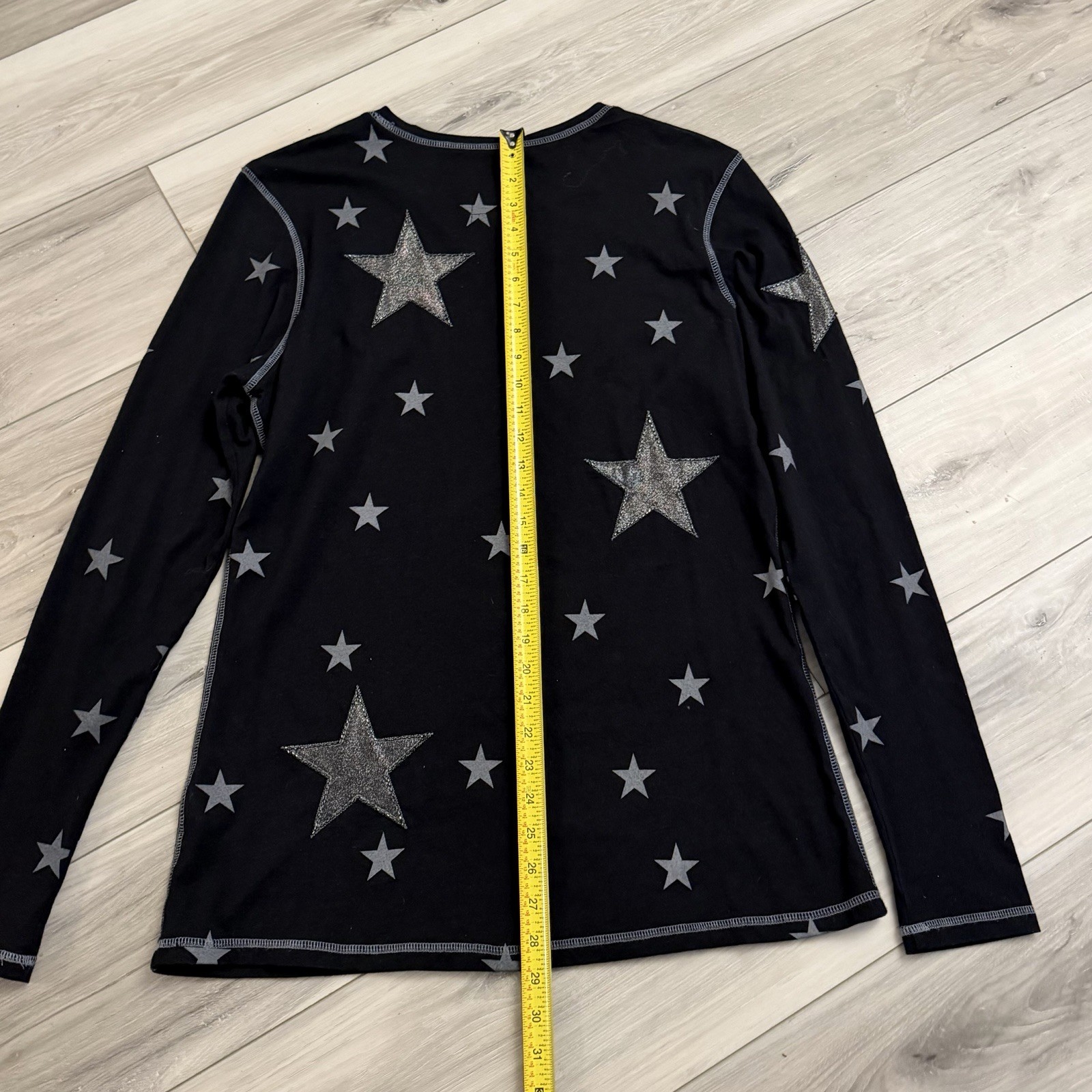 Double D Ranch Womens Long Sleeve Cotton Shirt Beaded Stars All Over Size XL
