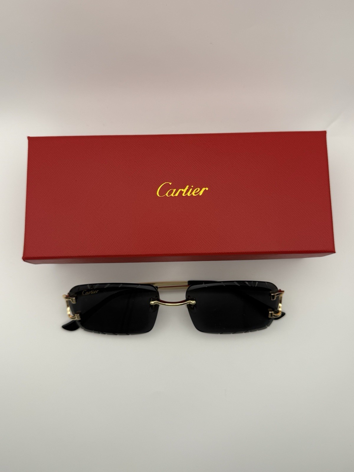 Cartier Big C Diamond Cut Black Frameless Lens Ct00920