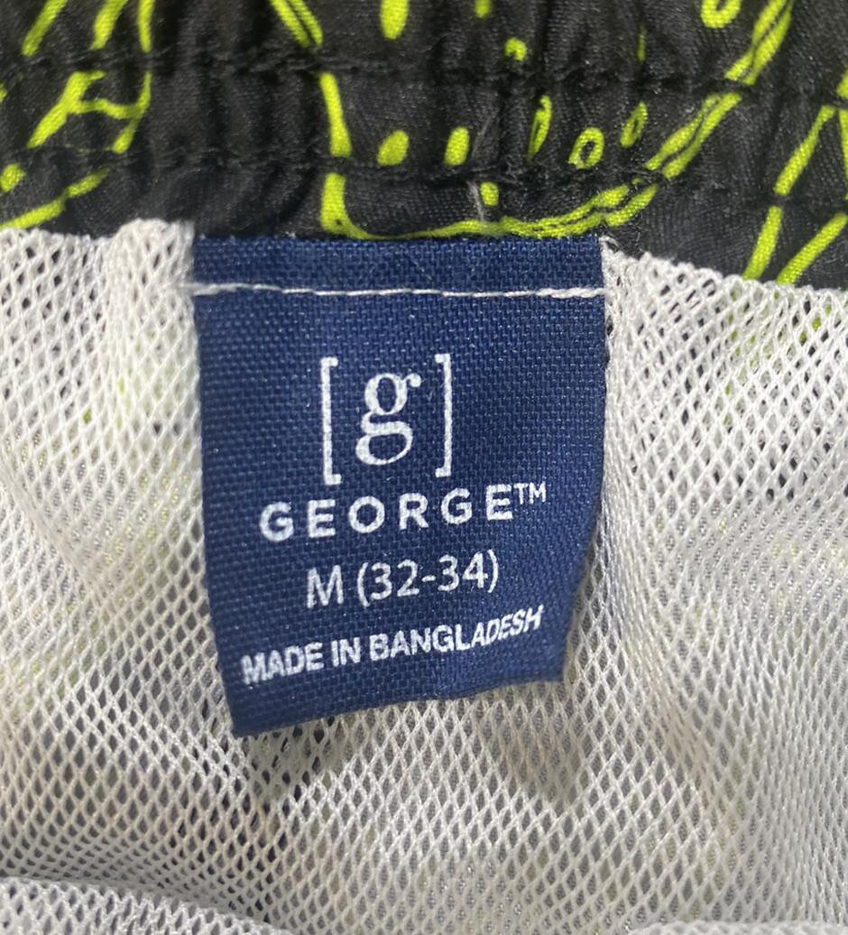 George Swim shorts Size Medium 32-34” Elastic Drawstring Waist Pockets Quick Dry
