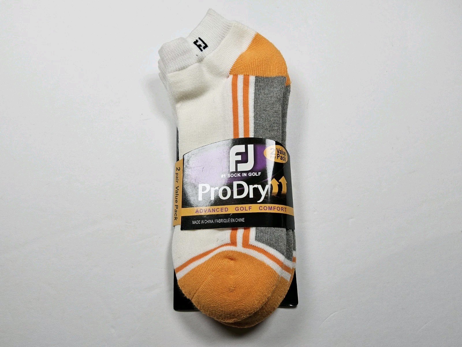 FootJoy Men’s ProDry Advanced Golf Comfort Socks Cushioned 2 Pairs Ankle Sz 7-12