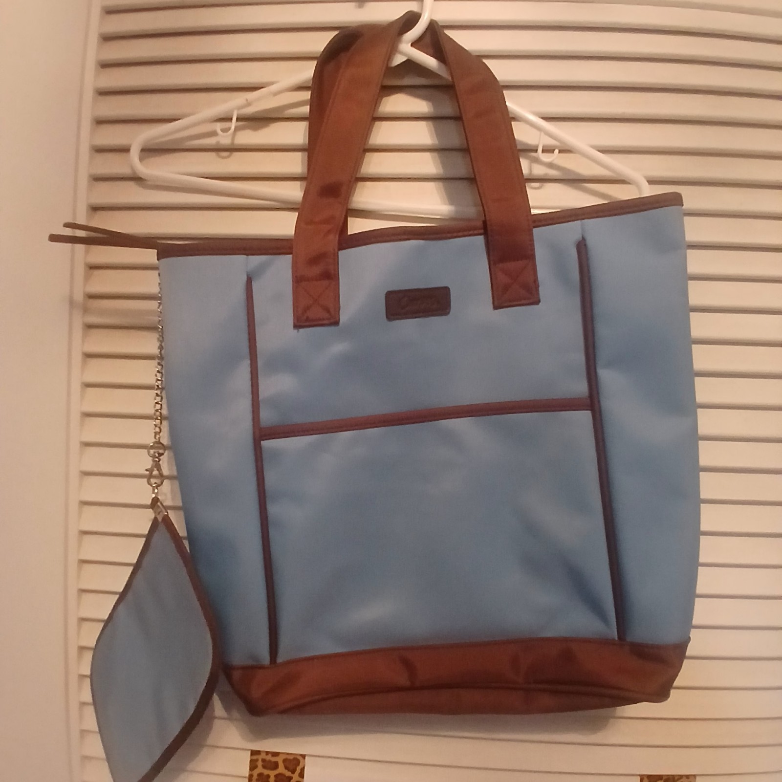 CURVES Brand Water Resistant Tote Bag w/ Chained Purse 14”x14”x5”