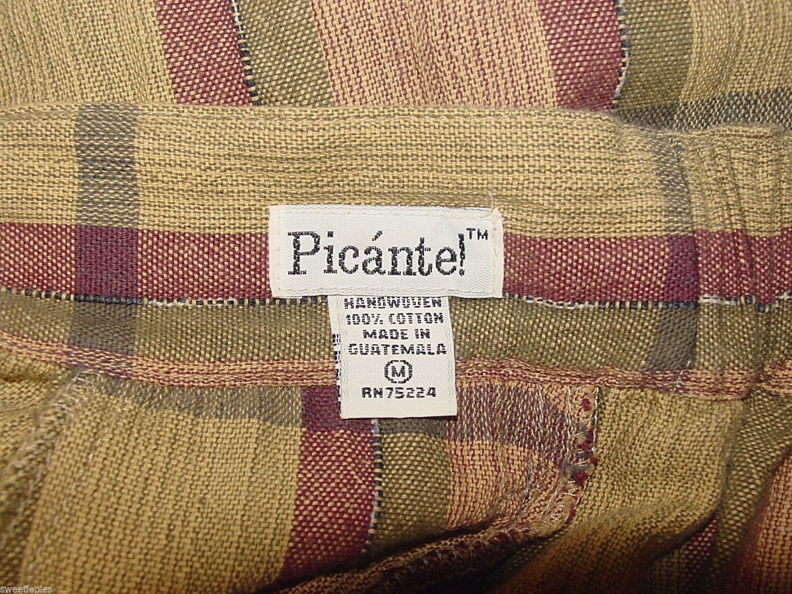 New 2-PC: Skirt & Blouse, Picante!, 100%-Cotton Handwoven Guatemala Boho Plaid M