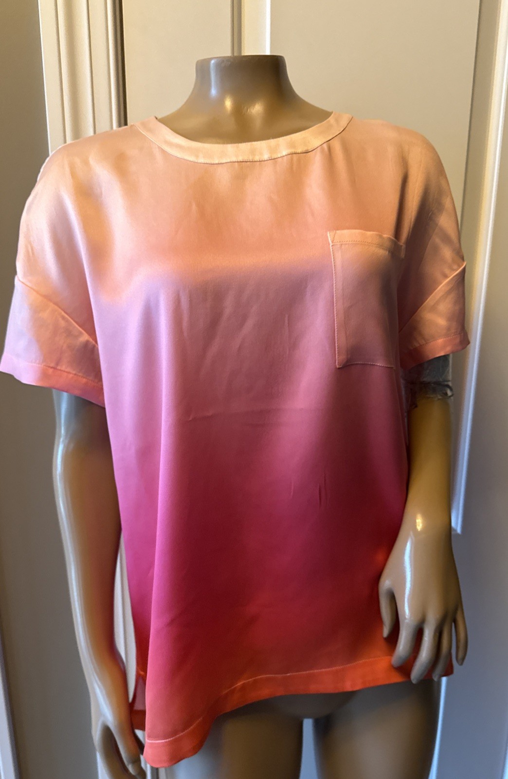 BADGLEY MISCHKA Ombre Mulberry Silk Blouse Women’s Size S Multi NWT