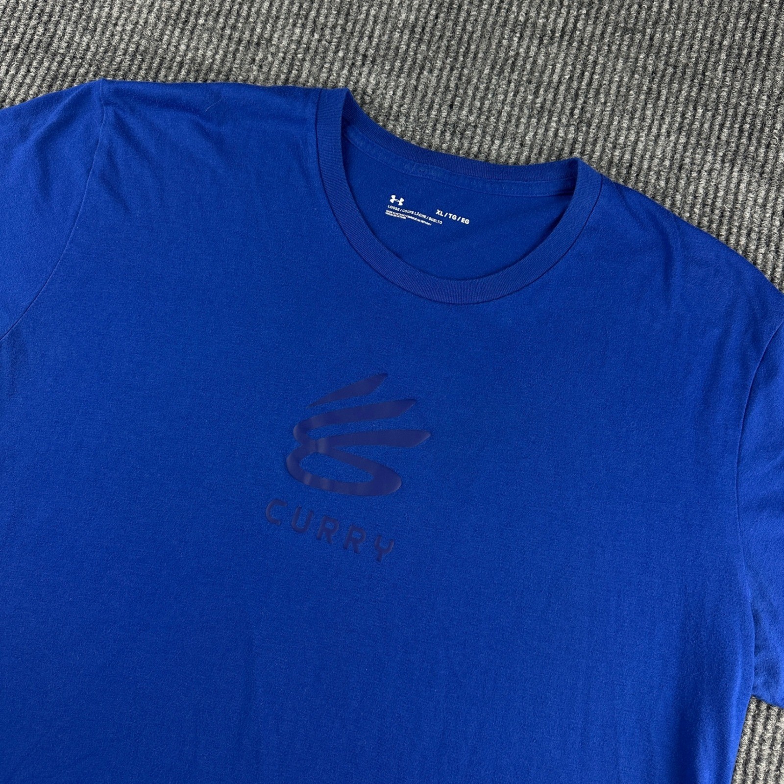 Under Armour Stephen Curry SC30 Graphic T-Shirt Mens XL Royal Blue Loose Fit Tee