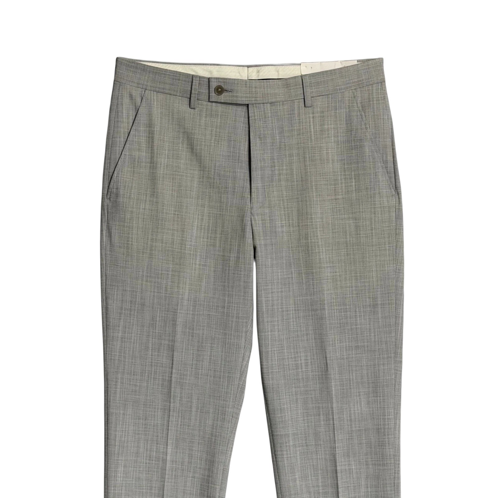 Calvin Klein Mens Slim fit Dress Pants 34 / 30 Light Gray Solid