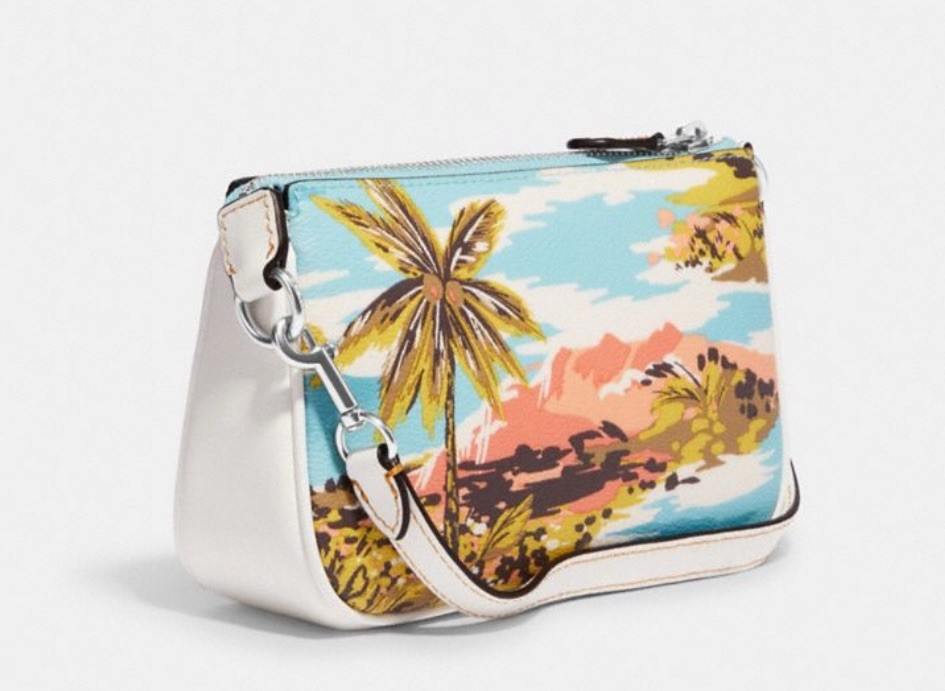 NWT Coach Nolita 19 Canvas Leather CK382 Hawaiian Print Chalk/Blue Multi