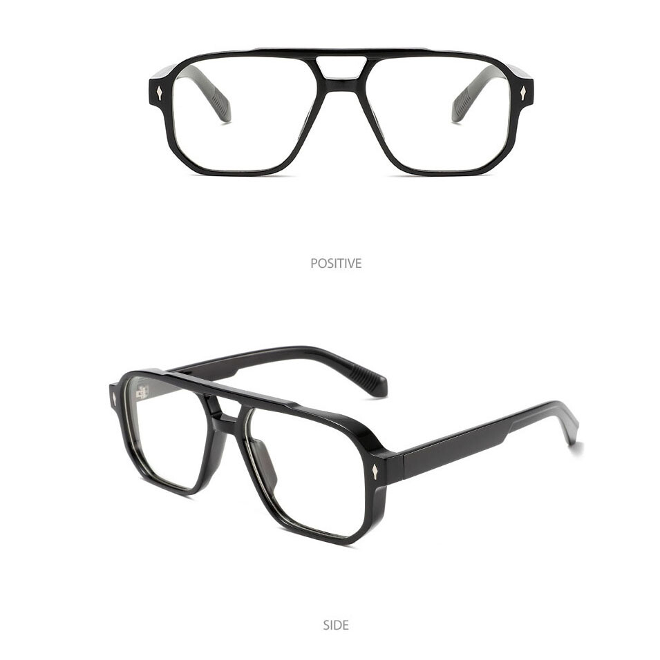 Classic Square Double Bridge Pilot Sunglasses Men Retro Outdoor Shade Glasses