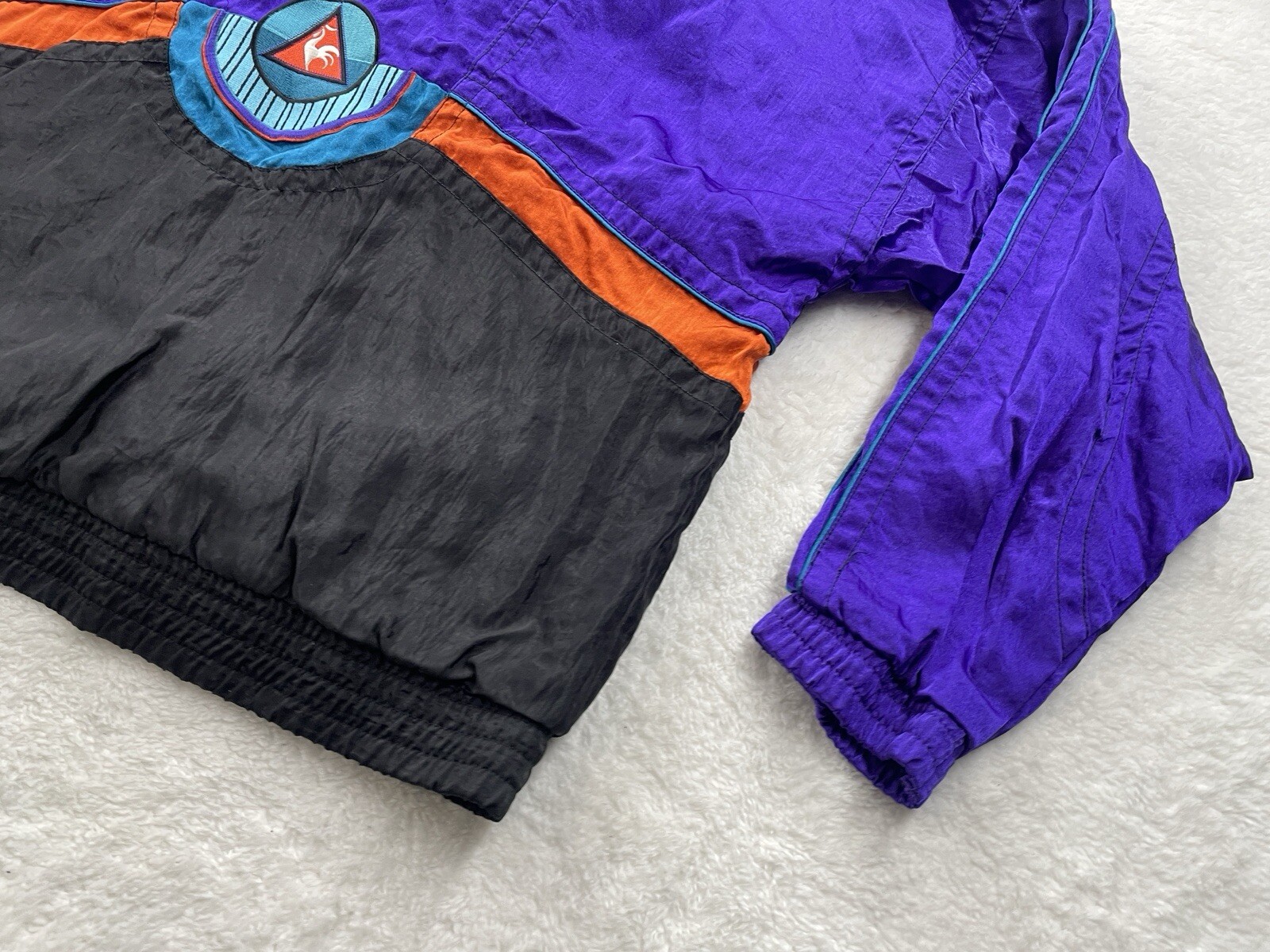 Vintage Le Coq Sportif Colorblock Windbreaker Jacket Mens M Purple 90s RN73349
