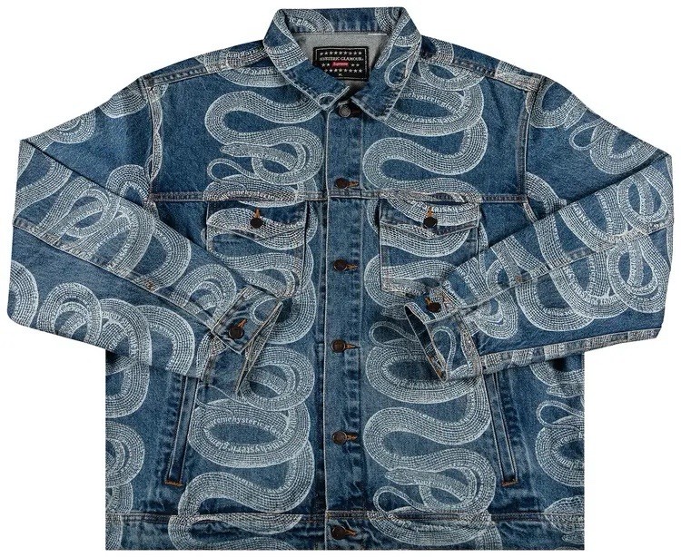 Size L – Supreme HYSTERIC GLAMOUR Snake Denim Trucker Jacket SHIPS IMMEDIATELY!!