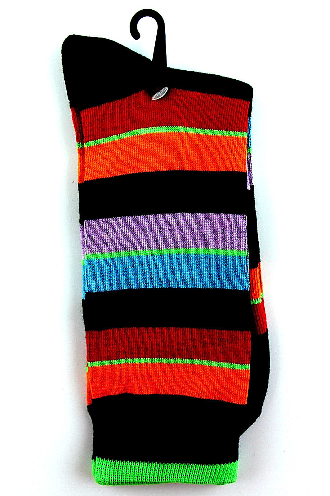 Men’s Casual Socks Goldstar Fashion Cotton Blend Wide Striped Lime Top Footwear