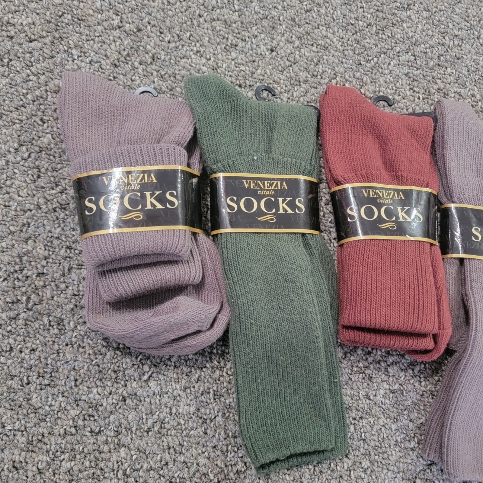 Vtg Venezia Vitale Turn Cuff Slouch Socks Sz 10-12 Cotton Nylon USA – Lot Of 5