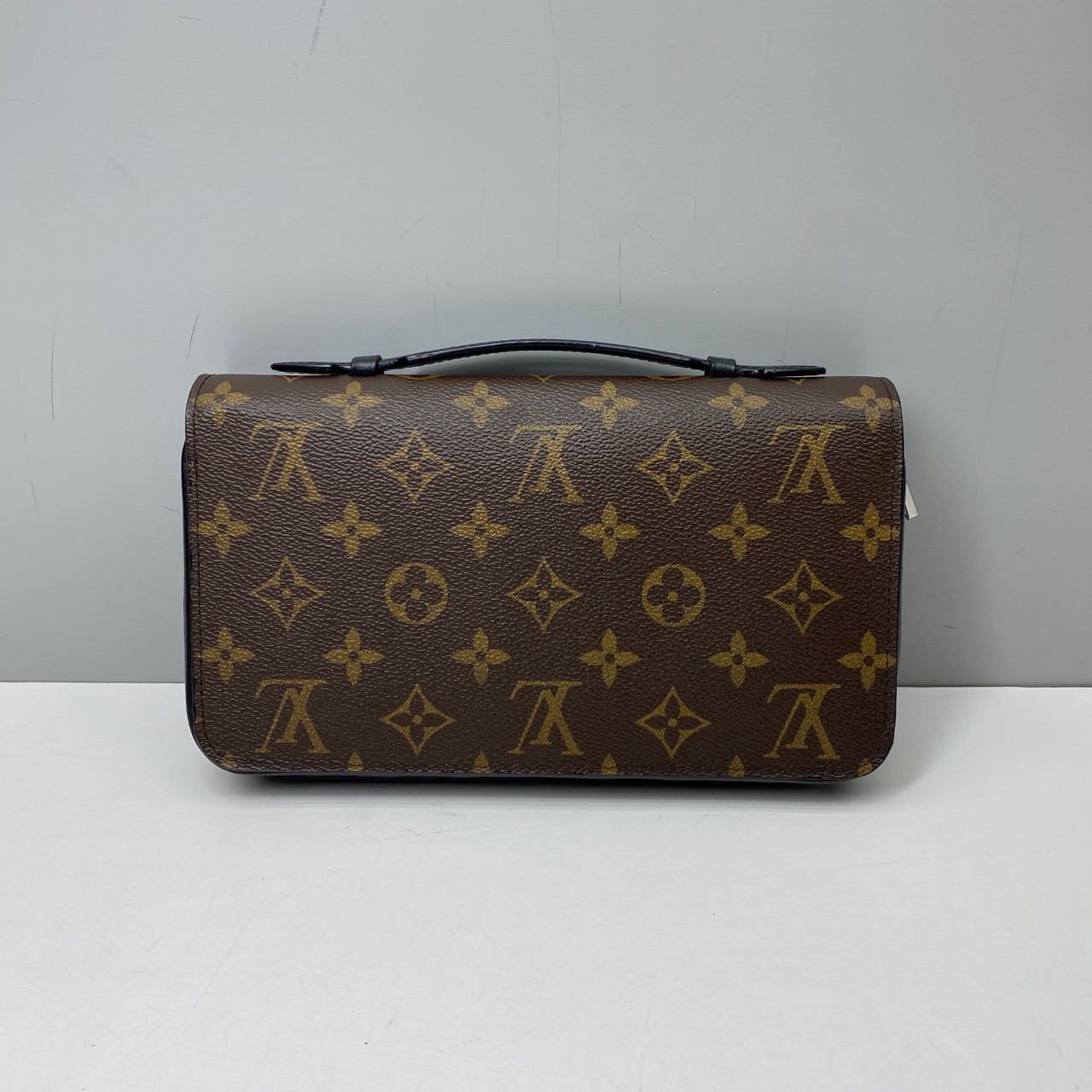 Louis Vuitton Pre-Owned Authentic Handle Clutch Brown Free Shipping 22x15x4cm