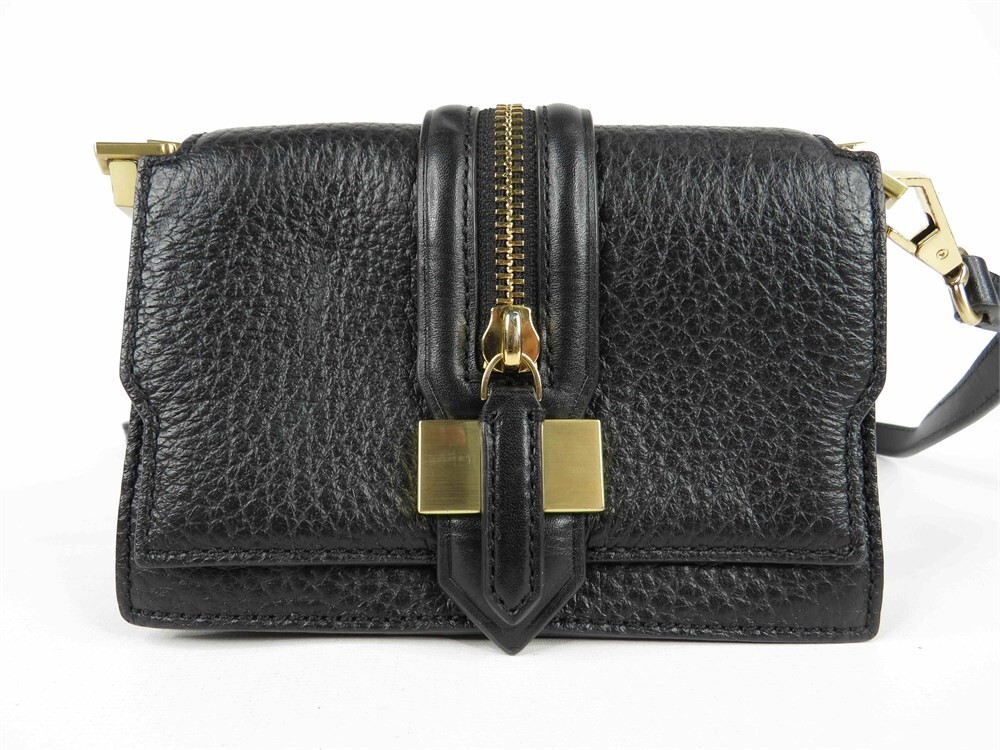 Rebecca Minkoff Black Pebbled Leather Crossbody Bag 6x5x2