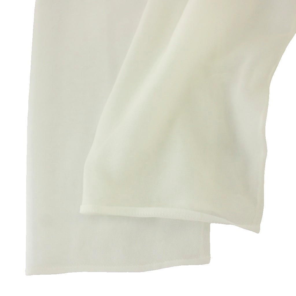 IENA Sheer Knit Pullover White F (US S) 19.7in (50cm) Excellent Long Sleeve