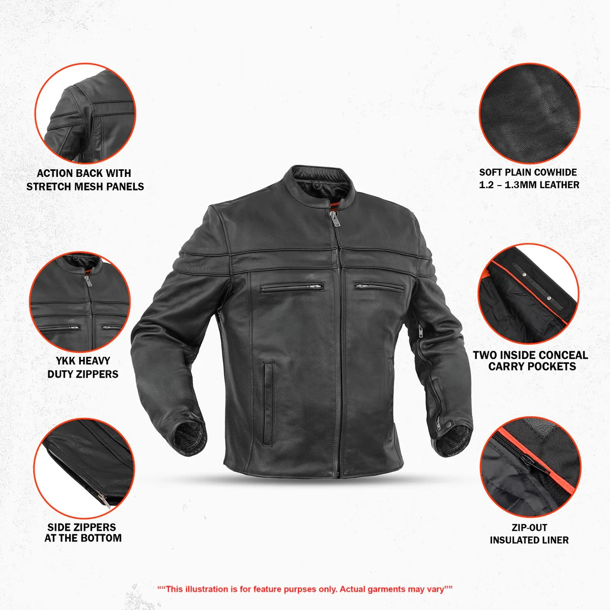 Men Real Leather Jacket Brando Motorcycle Perfecto Black Marlon Biker Jacket
