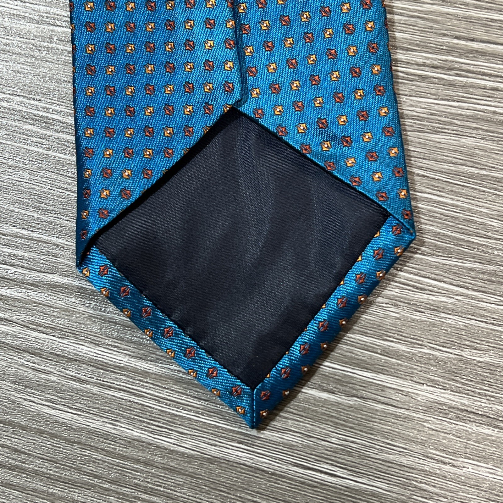 Tom James Corporate Image Tie Mens Hand Made Modern 3” Teal Blue Silk Necktie