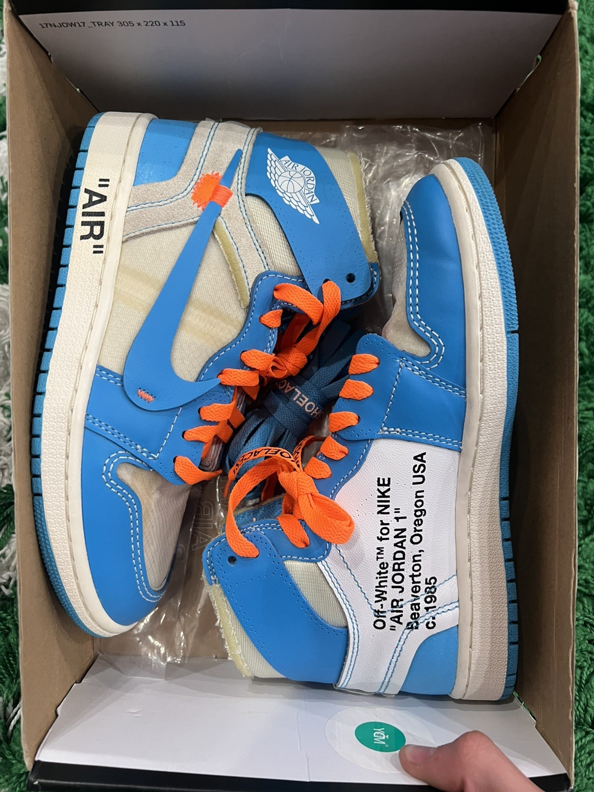 Jordan 1 High Off-White University Blue Size 6M/7.5W Used | SHIPS FAST