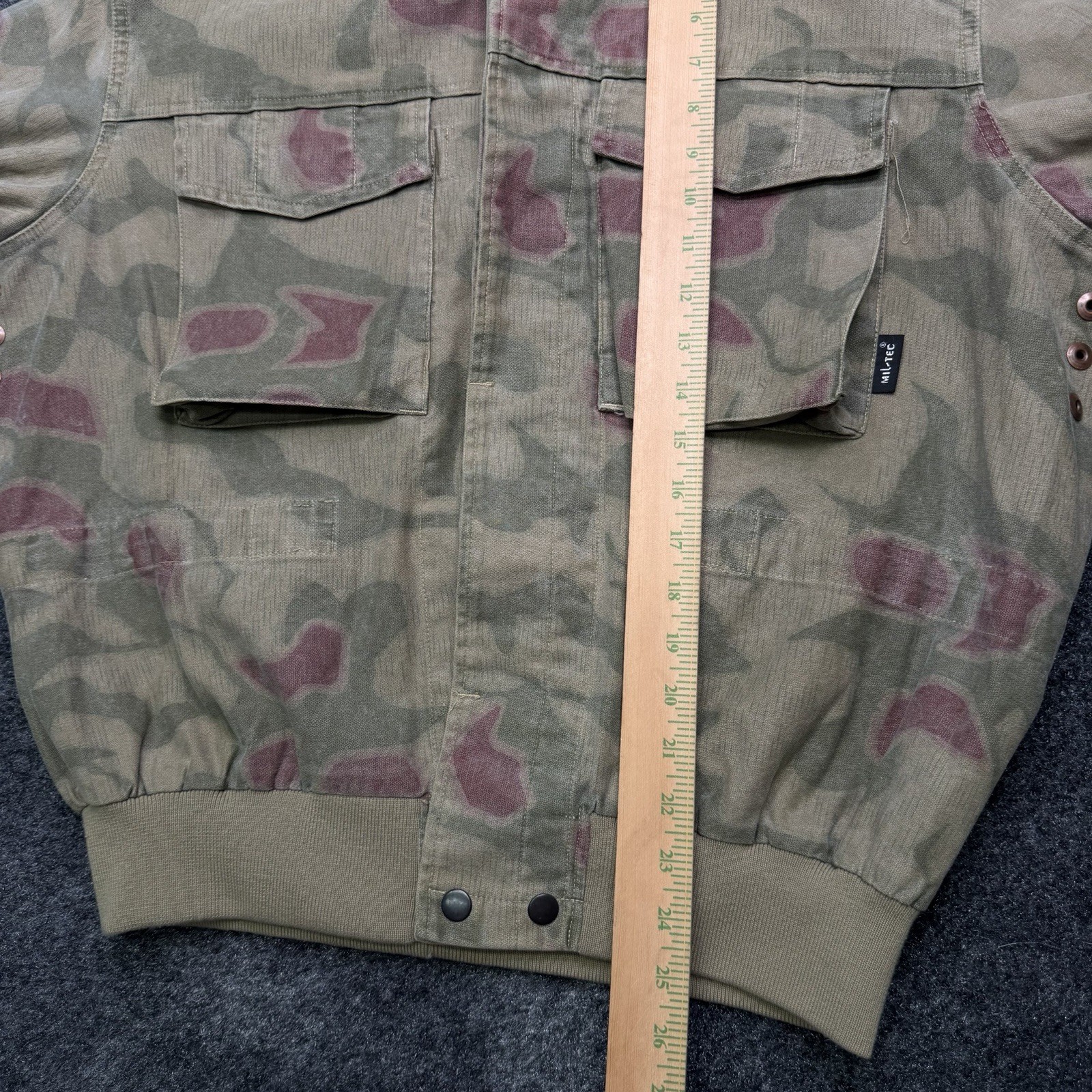Vintage Mil-tec Sturm Australian Swamp Multi Camo Hooded Canvas Field Jacket LG