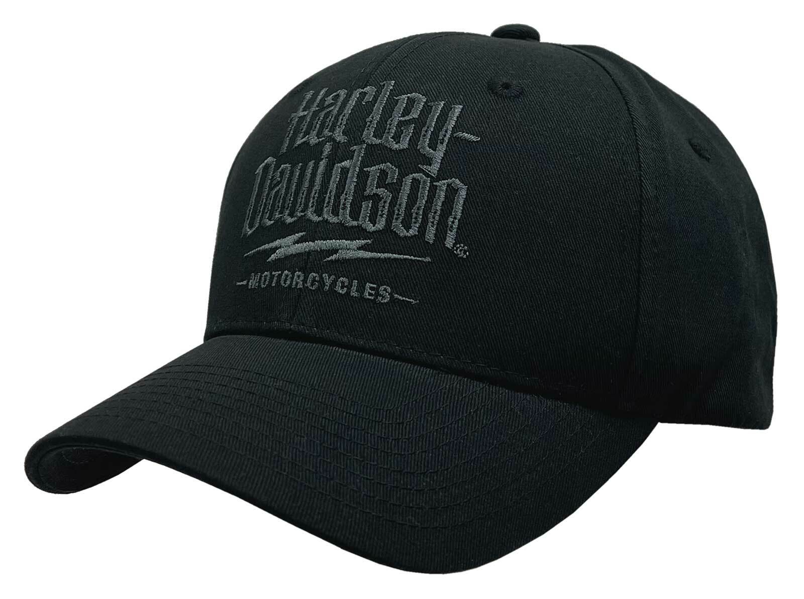 Harley-Davidson Men’s Electric H-D Curved Bill Snapback Baseball Cap – Black