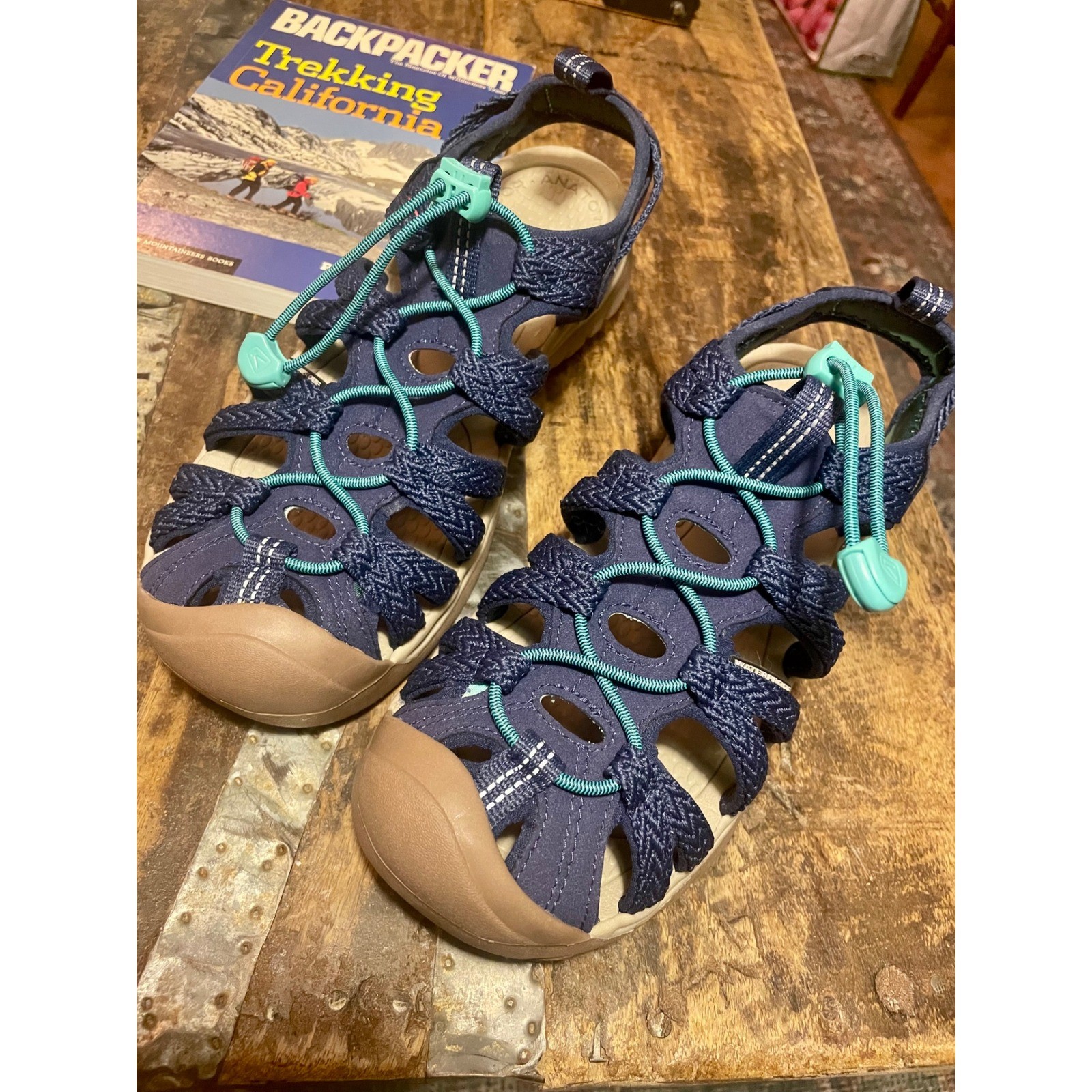 Keen Astoria West Sandals Womens 9 Navy Blue Teal Hiking Water Shoes 1031334